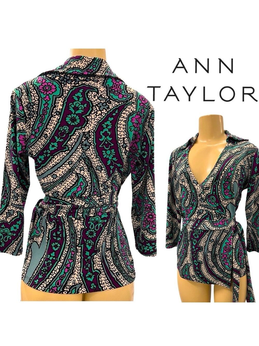 Ann Taylor Wrap & Tie Top